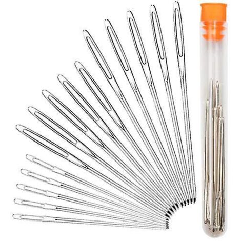 Pack of 15 long sewing needles, embroidery needles, large eye sewing needles, tapestry needles for quilting, beading, loom, crafts, etc. (1/5)