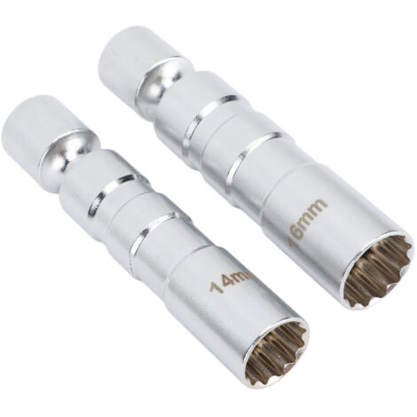 Lot de 2 douilles magnétiques pour bougies d'allumage, 14 mm et 16 mm, à paroi mince, pour la réparation automobile (1/5)