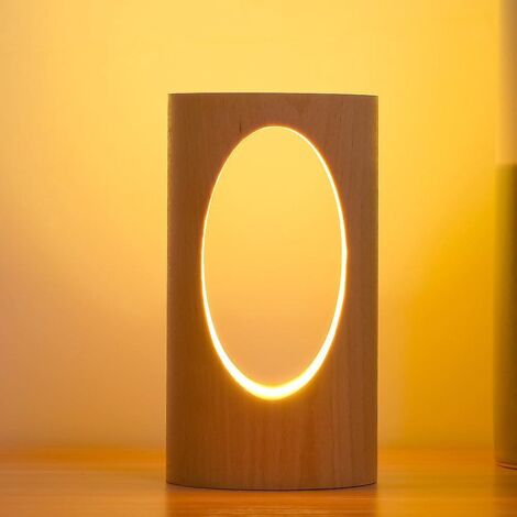 Wooden Desk Lamp, Bedroom Bedside Night Light, Dimmable LED Lighting, Creative Table Lamp for Home Decor, Unique Gift to Warm the House (1/4)