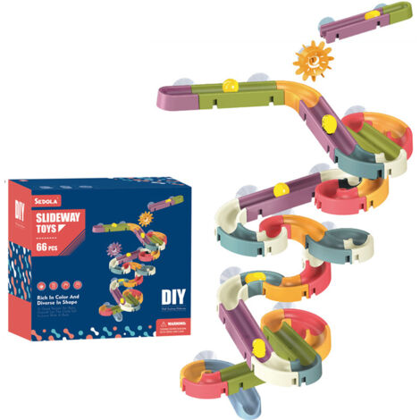DIY bath toys - 66 pieces assembled bath toys for children, track water toys