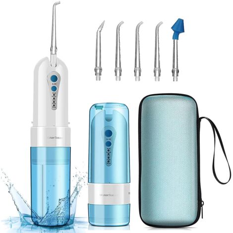 Cordless Water Flosser for Teeth: Portable Oral Irrigator, Rechargeable Water Spray for Teeth Cleaning with Travel Case, 4 Modes and 5 Jet Tips (1/5)