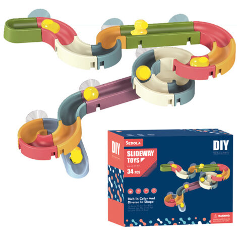 DIY bath toys - 34 pieces assembled bath toys for children, track water toys (1/4)