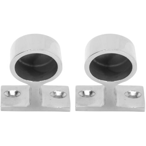 Lot de 2 fixations pour main courante de poteau, en acier inoxydable 316 poli miroir et antirouille, pour bateau, yacht ou marine, 22 mm / 7/8 po (1/5)