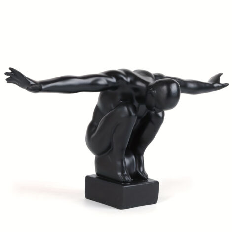 Sculpture contemporaine en résine représentant un sportif, une figure de plongeur dynamique, une œuvre d'art sur le thème du sport, une décoration de chambre polyvalente, idéale pour diverses fêtes – 