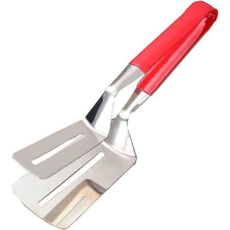 Steak clamp, double-sided anti-scalding tongs, multifunctional stainless steel folding food scoop clamp for steak, bread, hamburger, fish, etc. (1/5)