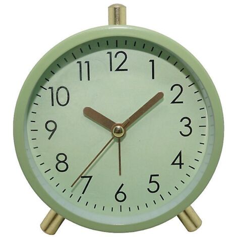 4.5" Analog Bedside Alarm Clock for Bedroom, Round Battery Operated Clock with Backlight (1/5)