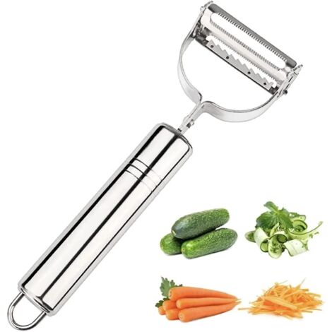 2-in-1 Manual Fruit and Vegetable Peeler and Grater for Kitchen Use, High Edge (Stainless Steel) (1/5)