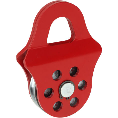 Poulie de remorquage à renvoi, capacité de charge de 4 tonnes, poulie de treuil robuste rouge pour camion, tracteur, VTT et UTV (1/5)