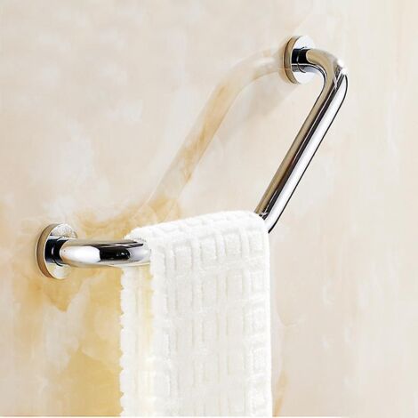 Angled Grab Bar Rails for Shower, 17.3 Inch Bathroom Safety Grab Bar, Bathtub Arm, Secure Grab Bar, 304 Stainless Steel Non-Slip Mounted Bars (1/5)