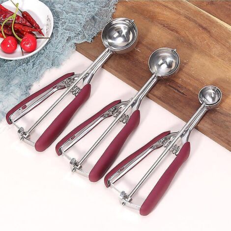 Cookie Scoop Set - Includes 1 Scoop/ 2 Scoops/ 3 Scoops - 3 Cookie Scoops for Baking - Cookie Dough Scoop - Made of 18/8 Stainless Steel