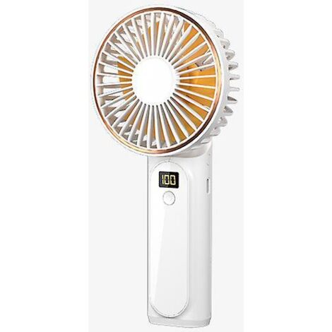 Handheld fan, portable fan, USB rechargeable personal fan, 180° foldable mini desktop fan with speed, LCD digital display, lanyard as a cue fan