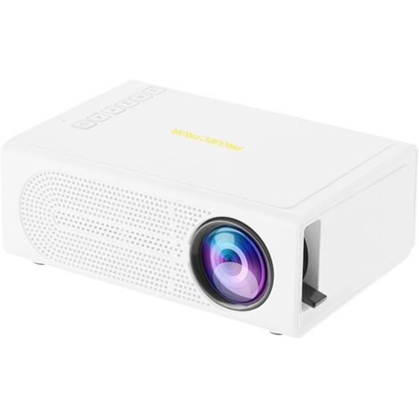 M200 Mini projecteur portable LED HD 1080p pour home cinéma - Compatible avec USB, lecteur DVD d'ordinateur, décodeur et disque dur externe - Blanc