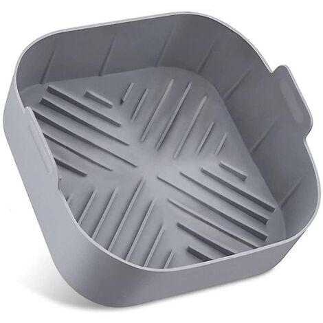 Square Silicone Air Fryer Liners, 1 Pack Reusable Silicone Air Fryer Pots Food Safe Oven Accessories (8.2 inch) (1/5)