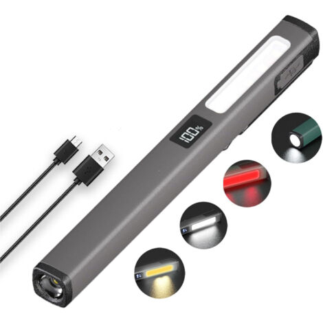 Lampe de travail multifonctionnelle à pince en aluminium COB, lampe d'atelier rechargeable par USB avec aimant puissant pour la réparation automobile, lampe torche LED de haute qualité offrant un exce (1/5)