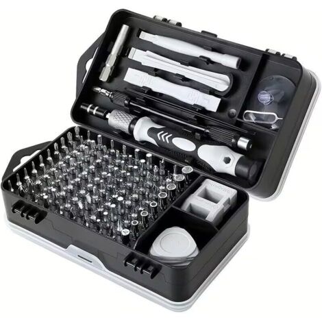 Kit de tournevis de précision 115 en 1 pour l'électronique, les téléphones portables, les montres et l'entretien automobile - Kit de réparation professionnel avec poignée magnétique antidérapante (1/5)