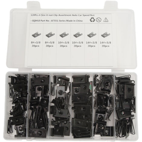 Kit de fixation par écrous en U haute résistance, 6 tailles disponibles, pour voiture, train, avion, camion, caravane (120 pièces). (1/5)