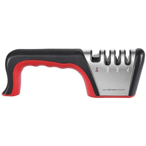 The best 4-in-1 4-stage knife sharpener for hunting, the heavy-duty diamond blade really works for ceramic and steel knives and scissors (1/5)