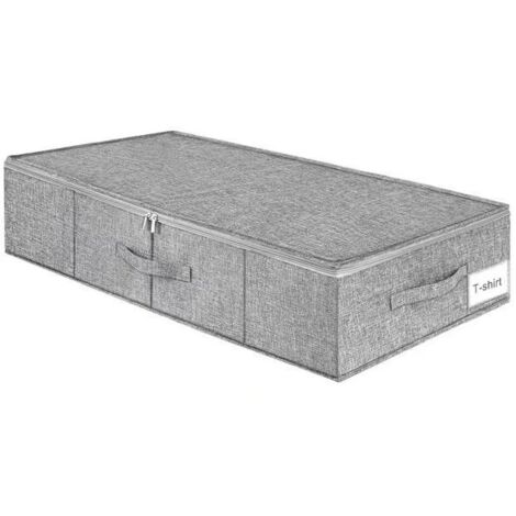 1 boîtes de rangement sous le lit, pliables et discrètes, avec tissu ultra-épais et fond/côtés robustes, double fermeture éclair, idéales pour les chambres d'étudiants et la maison 30 x 16 x 6,7 pouce (1/5)