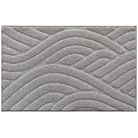 Tapis de bain antidérapant coloré 40x60 cm, absorbant, en microfibre douce, lavable en machine, résistant (gris) (1/5)