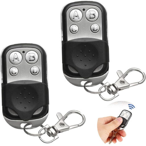 Lot de 2 télécommandes universelles pour portail automatique, télécommande 433 MHz pour porte de garage, télécommande sans fil avec 4 boutons pour ouvre-porte de garage et portail. (1/5)