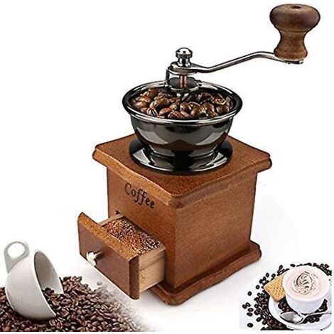 Coffee grinder: manual coffee grinder with adjustable gear setting and ceramic conical burr, hand grinder for home and travel use