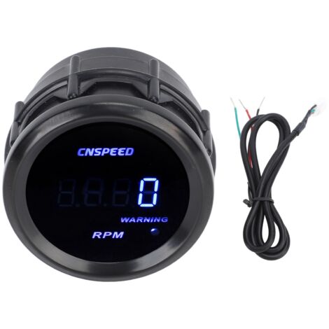 Tachymètre numérique de voiture 5 cm (2 pouces), 12 V, 0 à 9999 tr/min, ultra-fin et précis, avec éclairage bleu. (1/5)