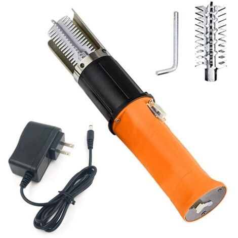 Electric Fish Scaler with Additional Stainless Steel Roller Blade for Scraping Salmon and Other Fish, Powerful Cordless Fish Scale Remover Cleanerskinner (1/4)