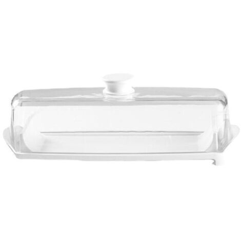Butter Hub Butter Dish with Lid, Countertop Butter Container, Easy Scoop, No-Mess Lid, Dishwasher Safe (Grey+Clear) (1/5)