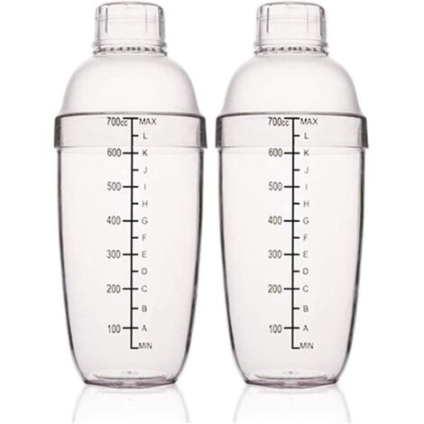 2-piece plastic cocktail shaker set, drink mixer, handheld cocktail shaker cup with flakes, bar tool, clear handheld drink mixer, tea cocktail shaker cup with flakes (1/5)