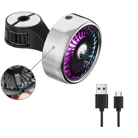 Ventilateur de voiture USB avec batterie, ventilateur de refroidissement électrique à 4 vitesses, ventilateur de voiture rotatif à 360 degrés, pour chien passager arrière, etc. (1/5)