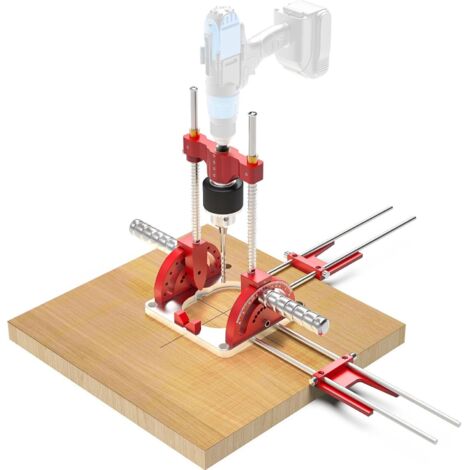 Guide de perçage multi-angles, support de perçage de précision, auto-centré, guide de perçage portable pour perceuses de 1,5 mm à 13 mm, guide d’angle de perçage de 0° à 60° avec mandrin et clé (1/5)
