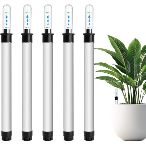 5PCS Indicateur d'eau Plante 22.8cm, Niveau Indicateur d'Arrosage Précis pour Plantes d’Intérieur, Testeur Hygromètre pour Plantes en Pot, Hydroponique, Jardinières, Serres