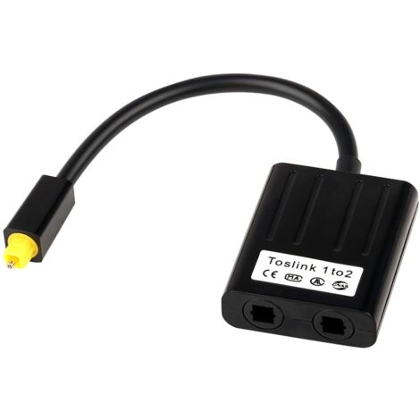 Répartiteur de Câble Optique Spdif Toslink 1 Entrée vers 2 Sorties, Diviseur Audio Optique Toslink Adaptateur 0.2m, Boîtier Répartiteur Spdif 1 Mâle 2 Femelles pour TV Amplificateur Barre de Son (1/5)