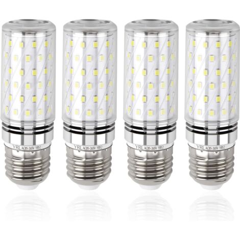 Ampoule LED E27 Blanc Froid 6000K 1600LM, 16W Ampoules LED Équivalent 100-120W Lampe Halogène Lampe Gros Culot à vis E27 Maïs LED Lumiere 360° pour Lustre AC 220-240V Non Dimmable, Lot de 4 (1/5)