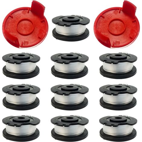 Bobine de Fil de Rechange pour Ein-hell GE-CT 18/28 Li et GE-CT 18/28 Li TC, 4.9M x 1.6mm Bobine de Fil de Rechange pour Débroussailleuse (10 Bobines + 2 Capuchon) (1/5)