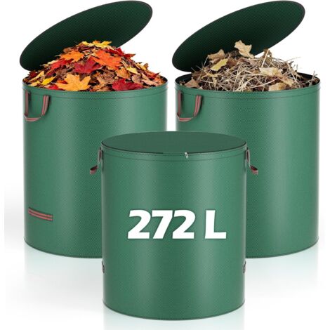 Sac Jardin, 3 Sac Dechets Verts De 272 Litres Avec Couvercle (1/5)