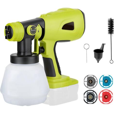 Pulvérisateur de Peinture sans Fil pour Batterie Ryobi 18V, Pistolet à Peinture électrique Portable avec 4 Buses (1/1,8/2,5/3 mm), 3 Modes de pulvérisation et récipient de 1000 ML pour Murs, Meubles (1/5)