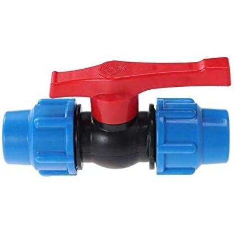 Aougo – Vanne PE à boisseau sphérique 32 mm – Haute résistance à la pression – Surface intérieure lisse pour débit optimal – Poignée remplaçable