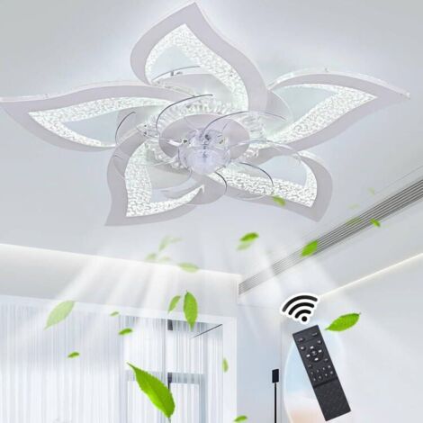 Ganeed – Ventilateur de plafond silencieux à LED 60W – Télécommande – 6 vitesses réglables – Éclairage dimmable 3000K à 6000K – Pour salon et chambre