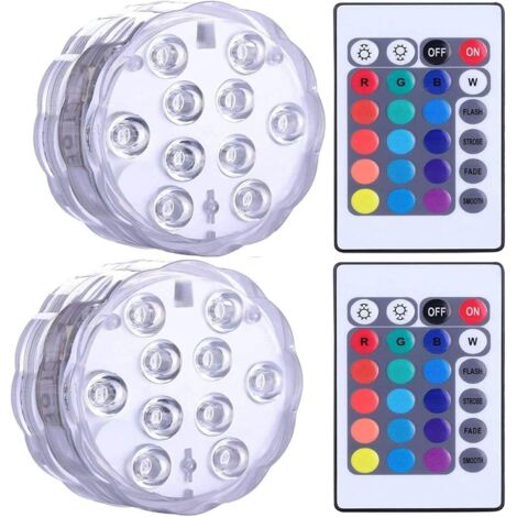 Langray – Lampes LED submersibles étanches pour jacuzzi et spa – 16 couleurs RVB – 3 modes dynamiques – IP68 – 2 télécommandes incluses