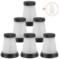 Lot de 6 filtres HEPA de rechange pour aspirateur sans fil pour Moosoo K12 K12 Pro K13, pour Genius Invictus One 1.0 X7 / 2.0, pour Foxnovo 13KPA accessoires de filtre pour aspirateur à main