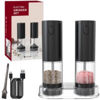 Broyeur électrique rechargeable, broyeur à sel rose, à poivre et à graines de lin, broyeur d'assaisonnements électrique multifonctionnel pour usage domestique.