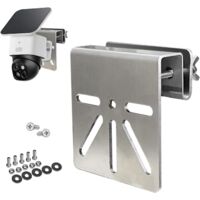 Support de fixation en acier inoxydable pour caméra de sécurité solaire Eufy Security SoloCam S340, vis antirouille, installation sans perçage, compatible avec les caméras IP PTZ. Visitez la boutique