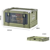 Boîte de rangement de camping extérieure, boîte de rangement supplémentaire pour camping-cars, indispensable en voyage, boîte de rangement pliable et épaisse, 43,5 cm x 28 cm x 22,5 cm, vert