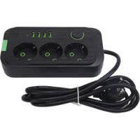 European Power Strip 3 Outlets 4 USB Ports 1 Type C Extension Wall Power Socket with 2M 10 Cable and 2500 USB Ports European Design This Adapter from 1 to (black color)