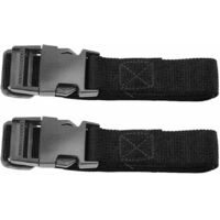Lot de 2 sangles de bagage noires avec boucle, ceinture de rangement réglable, sangles en nylon pour valises, tentes d'extérieur, tapis de yoga (25 mm x 2 m)