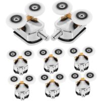 Set of 8 Pieces Sliding Door Pulley Door Hardware Door Casters Glass Door Casters Bathroom Glass Door Casters