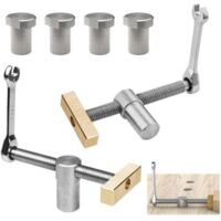 2pcs Silver Woodworking Desk Clamps 20mm Auxiliary Workbench Woodworking Table Positioning Vise with 4 Bench Dog for 20mm Hole Bench Carpentry (Silver)