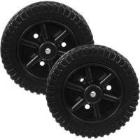 Pack of 2 15cm Hollow Plastic Wheels for Lawnmowers, Utility Carts and BBQs - Universal Spare Wheels Wear Resistant Silent