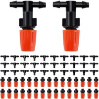 30 Pieces Spray Nozzle Tee Joints Mist Watering T Joints T Type Atomizing Nozzle, Mist Watering T Joints for Flower Beds, with Tee Joints, Orange